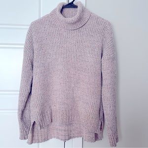 Palette Light Pink Knit Thread Winter Turtleneck Sweater Size L Womens